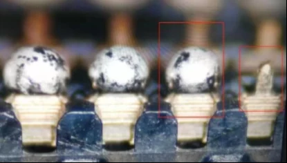 Supplied close-up macro image of a solder joint