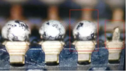 Supplied solder-joint appearance after localized processing