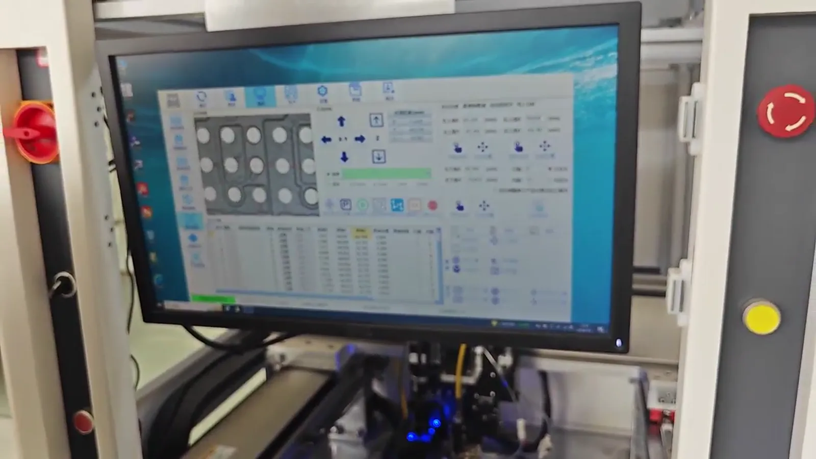 Supplied CCD machine-operation frame showing a precision soldering work area