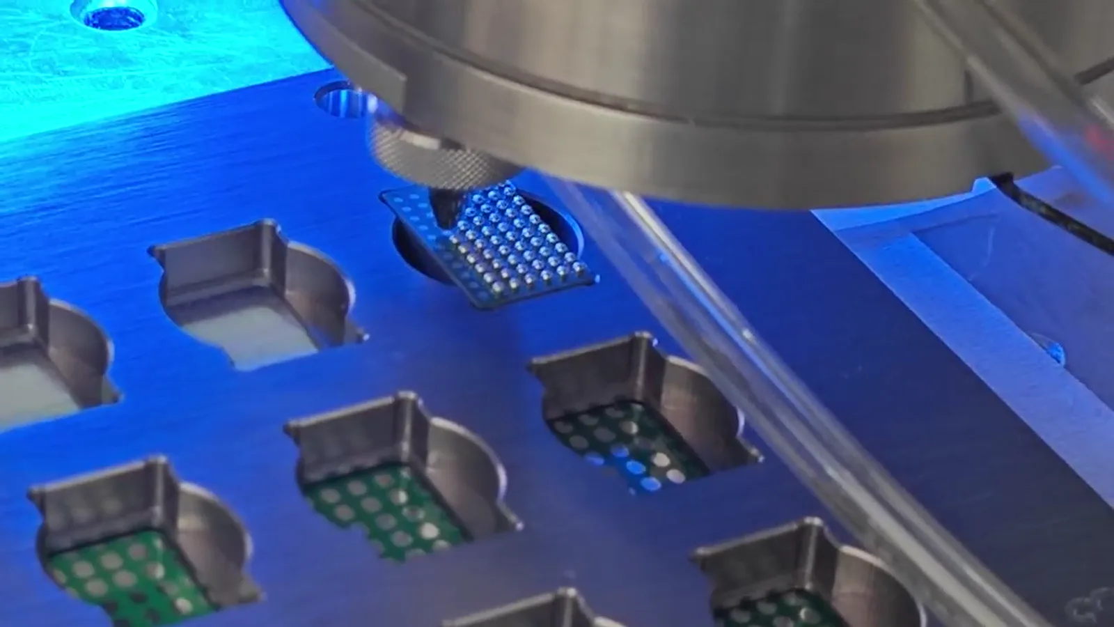 Supplied process frame showing a localized soldering relationship at a workpiece